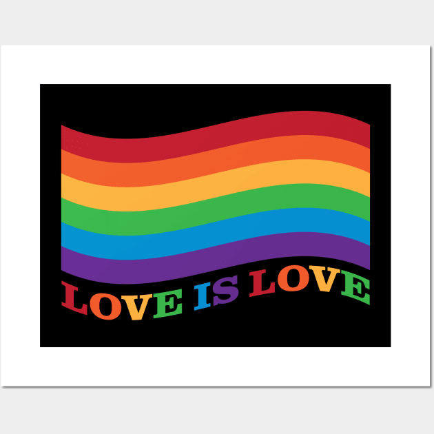 Love is Love Rainbow Flag Wall Art by gentlemanjoan